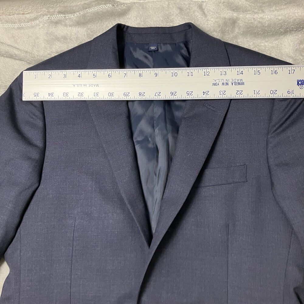 J Crew Suit Jacket Mens 36R Navy Worsted Wool Thompson Slim Fit Formal Blazer - Picture 11 of 16